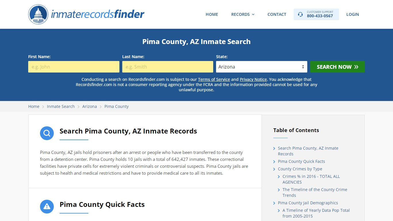 Pima County, AZ Inmate Lookup & Jail Records Online