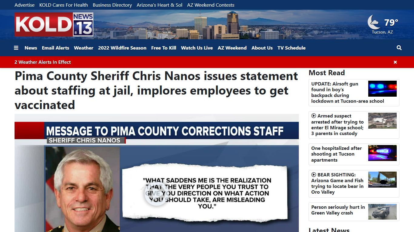 Pima County Sheriff Chris Nanos issues statement about ...